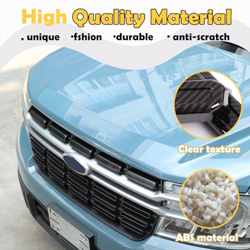 Image of Front Bumper Grille Cover Compatible with Ford Maverick 2022 2023, Car Air Inlet Vent Grille Cover, Grill Grille Inserts Trim Cover (Carbon Fiber Pattern)