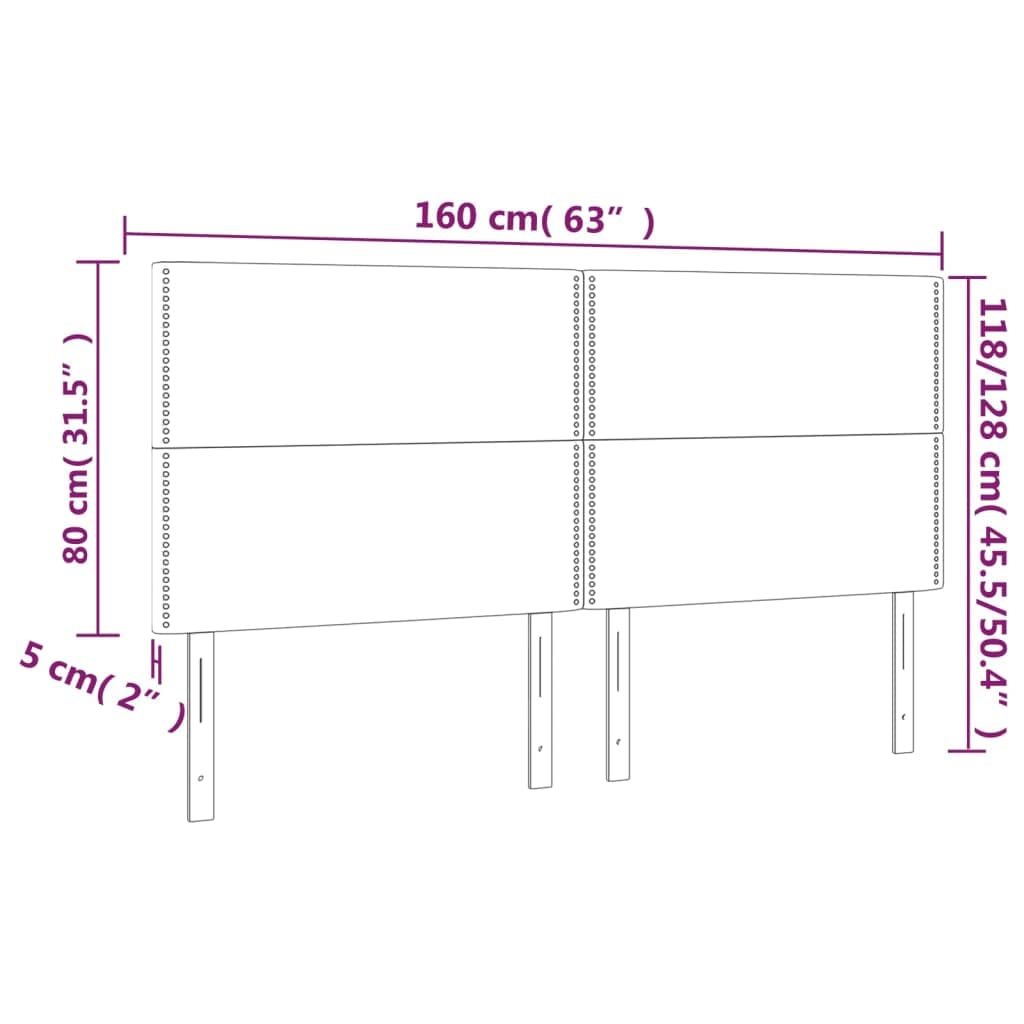 Zagłówek do łóżka z LED, czarny, 160x5x118/128 cm, tkanina - regulowany zagłówek z taśmą LED do cięcia, zapewniający podparcie pleców podczas czytania, instrukcją montażu,