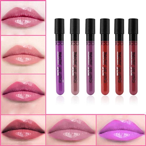 JACKY 6 PCS Lip Gloss Lipstick Matte Velvet Waterproof Super Long Lasting Not Fade by JACKY