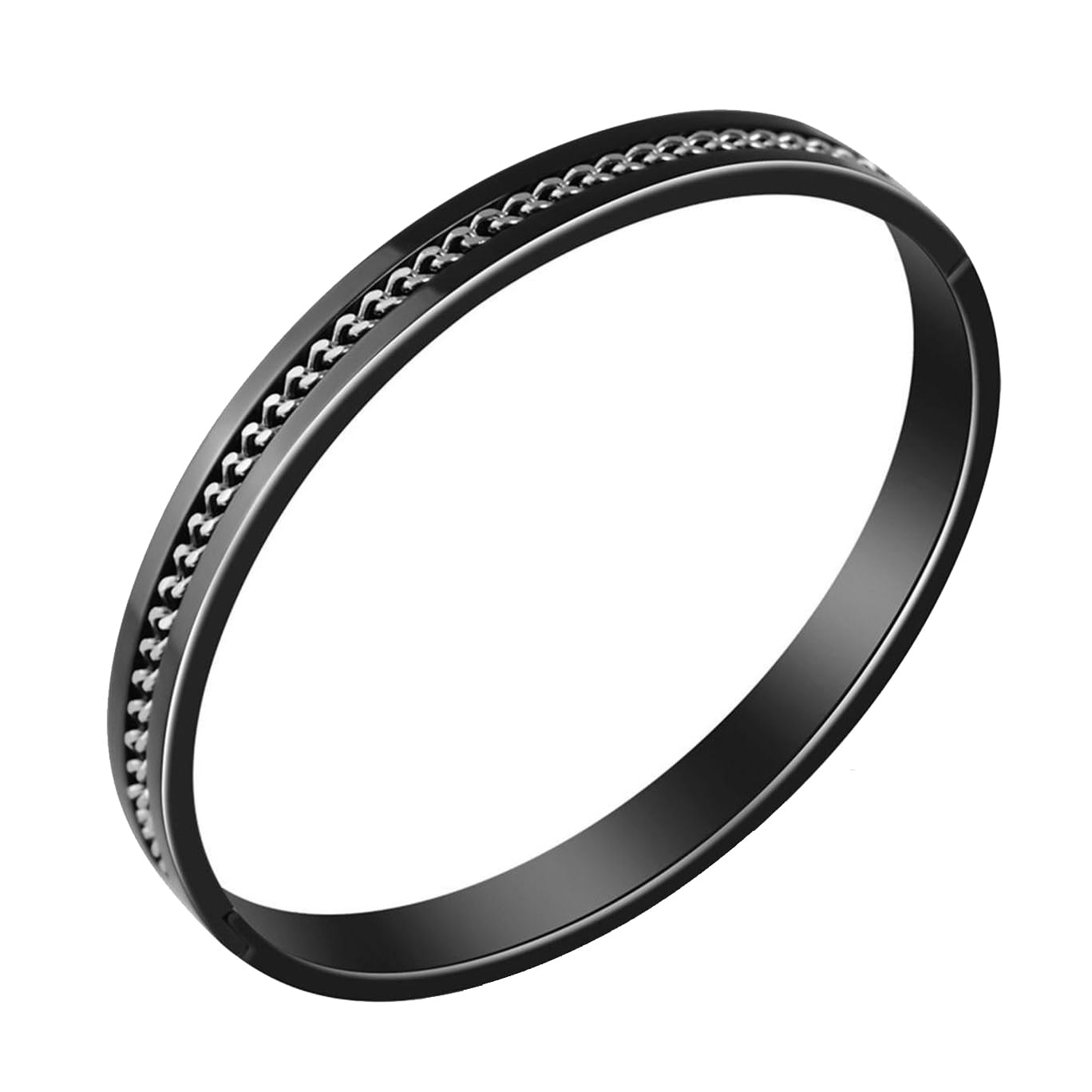 Zivom® Designer Curb Silver Black Stainless Steel Kada Bangle Bracelet Men (B073VPD9TW) Amazon Price History, Amazon Price Tracker