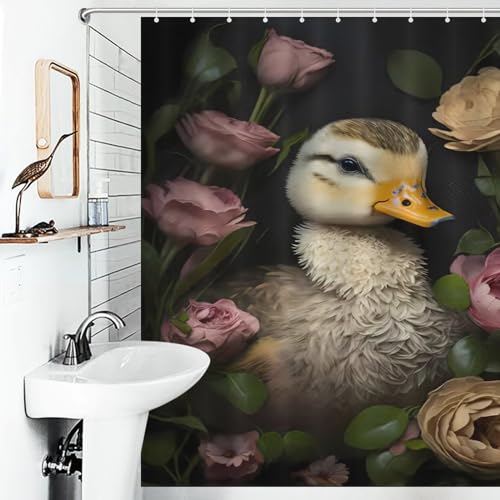 Rideau de douche canard baignoire imperméable lavable 168x183cm