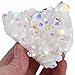 mookaitedecor Titanium Coated Natural Rock Crystal Cluster Geode Stone Specimen, Angel Aura Quartz, 0.22lb-0.44lb