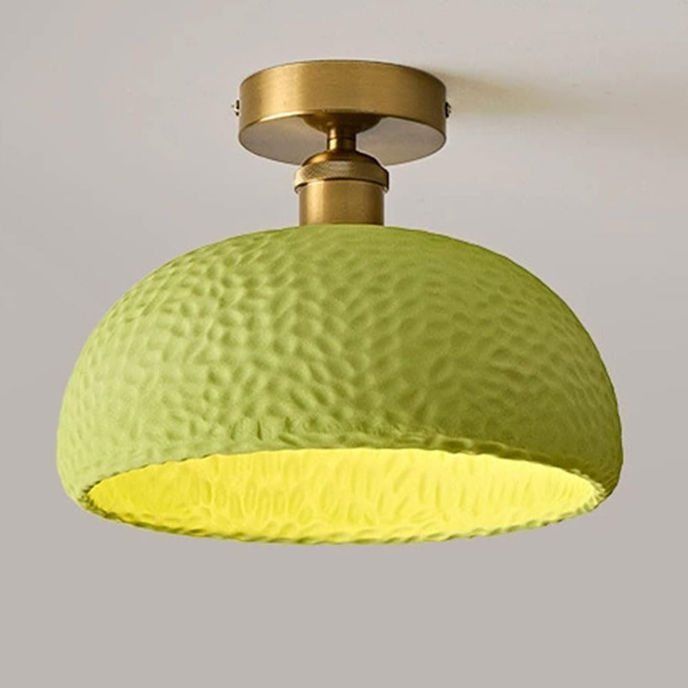 LYMSXAZOU Minimalist Hallway Light, Nordic Style Balcony Semi Flush Mount Ceiling Light Elegant Girl's Room E26 Fixtures Japanese Entryway Metal Base for Modern Bedroom