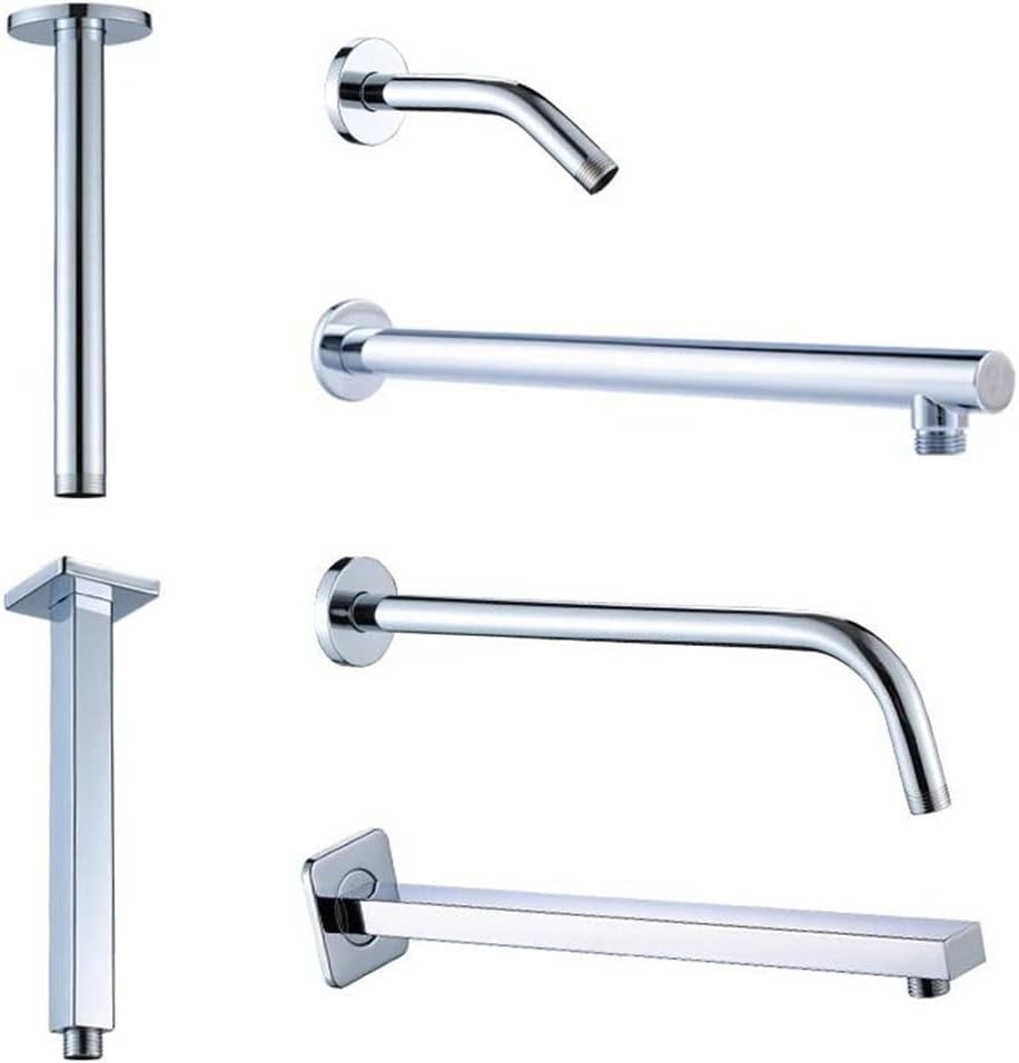 Wall Mounted Shower Arms Stainless Steel G1/2 Water Inlet Tubes Ceiling Rod Shower Head Bar Fixed Seat For Bathroom Accessories