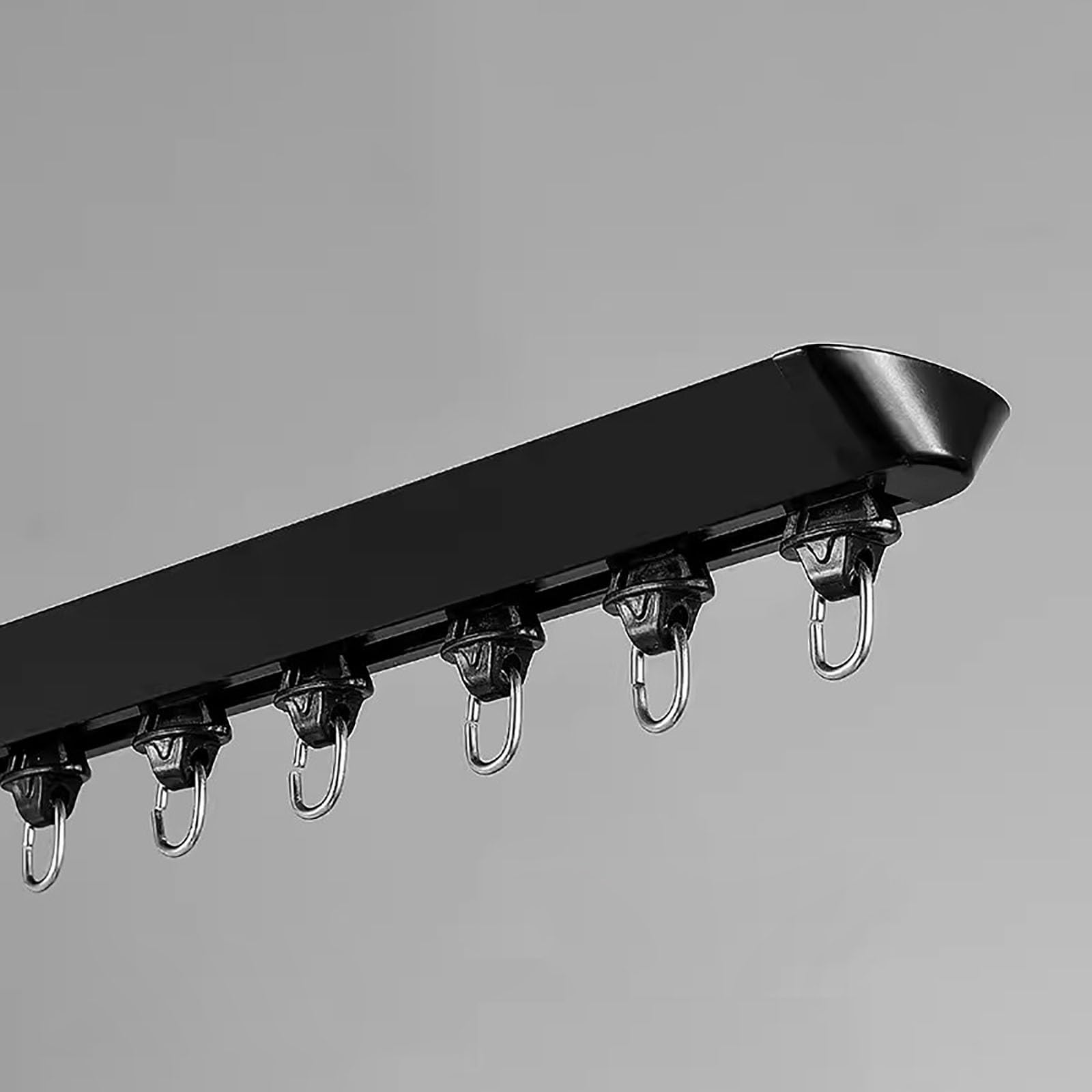 5 10 15 20 25 30ft Length Ceiling Curtain Track System, Room Divider Ceiling Track For Protect Privacy, Traverse Sliding Hanging Curtain Rod for Shared Rooms (Color : Black, Size : 3m/10ft)