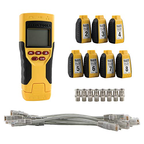Klein Tools VDV501-826 Cable Tester Kit with VDV Scout Pro 2 LT and Test-N-Map Remote Kit Includes Remotes, F Adapters, and Case, More