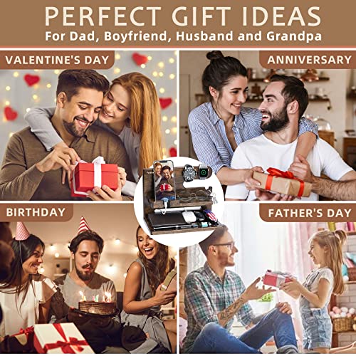 Funistree Gifts For Men, Wood Phone Docking Station, Dad Husband Gifts For Fathers Day From Daughter Son Wife, Nightstand Organizer, Boyfriend Anniversary Birthday Gifts For Him, Graduation Gift Ideas #TOP7