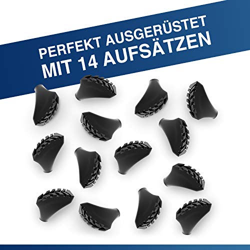 Alpen Bears Wanderstöcke Aufsätze [14 Stück] Profi Wanderstock Aufsatz Set für alle gängigen Wanderstöcke & Nordic-Walking Stöcke… – Ansicht 3