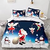 Photo Gallery ptnqaz set di biancheria da letto in microfibra con motivo babbo natale, renna, pupazzo di neve, fiocco di neve, albero, in morbido poliestere con chiusura a cerniera, per decorazione della casa Photo Gallery ptnqaz set di biancheria da letto in microfibra con motivo babbo natale, renna, pupazzo di neve, fiocco di neve, albero, in morbido poliestere con chiusura a cerniera, per decorazione della casa