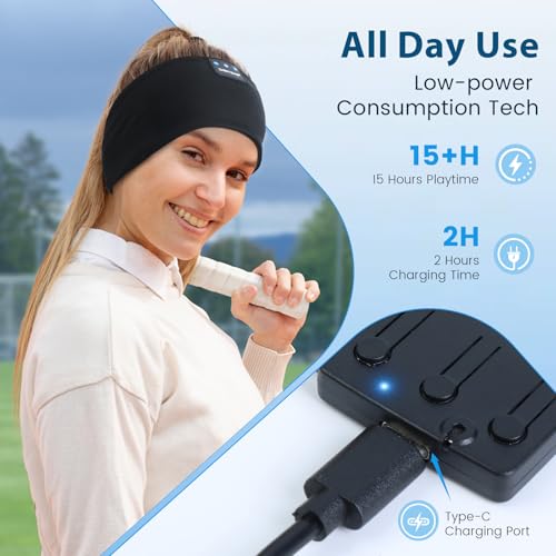 ZHENYEMEI Sleep Headphones Wireless Bluetooth 5.4 Headband, Sports Earphones Sleep Earbuds - image 2
