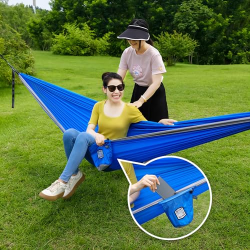 Portable-HammockLightweight-Camping-Hammock-for-AdultKid-with-Tree-Straps-CarabinersGreat-for-OutdoorIndoorBeachCamping-BluePink