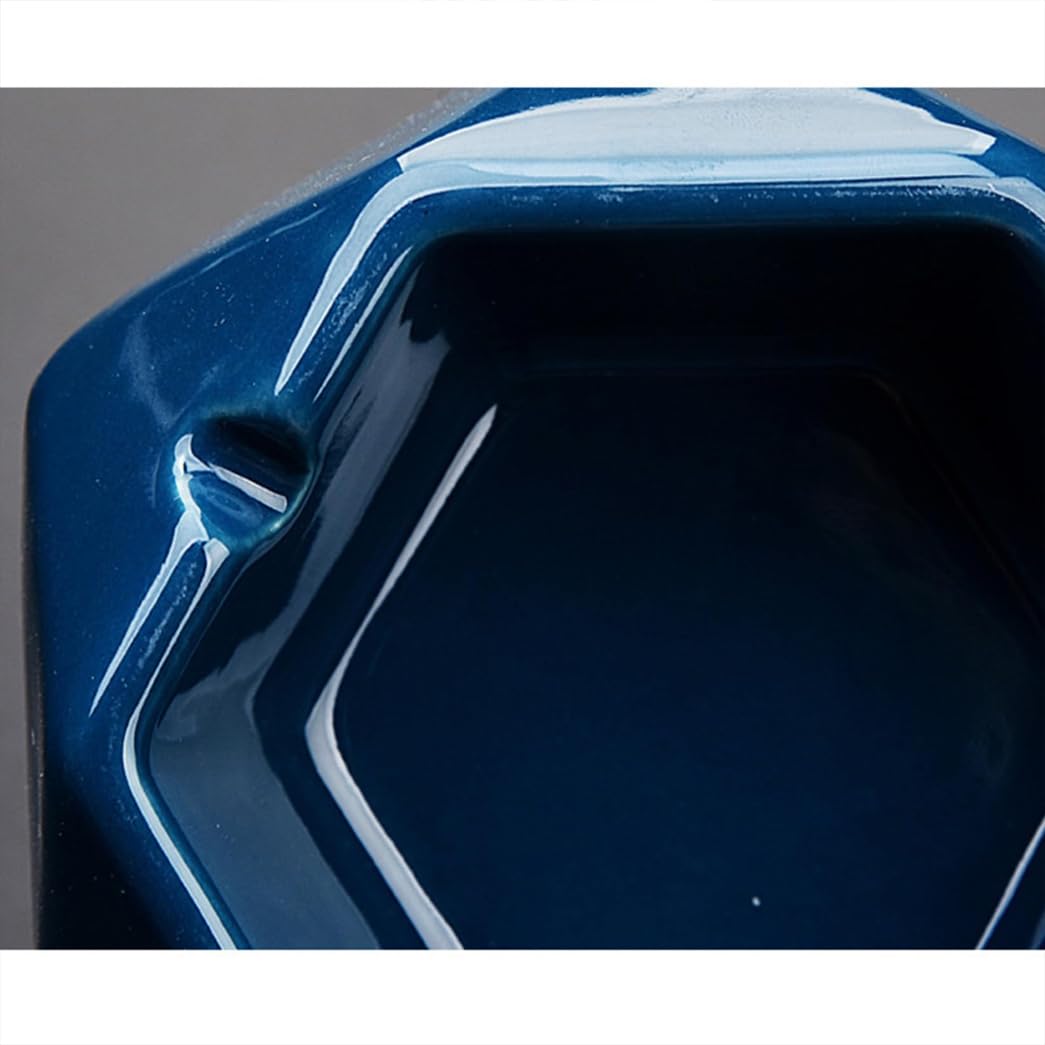 GVILTY Moderno Posacenere Di Sigaretta In Ceramica In Ceramica Con Coperchio, Posacenere Da Sigaretta Da Tavolo Per Interno Esterno E Decorativo Tavolo Da Tavolo Da Posacen blue