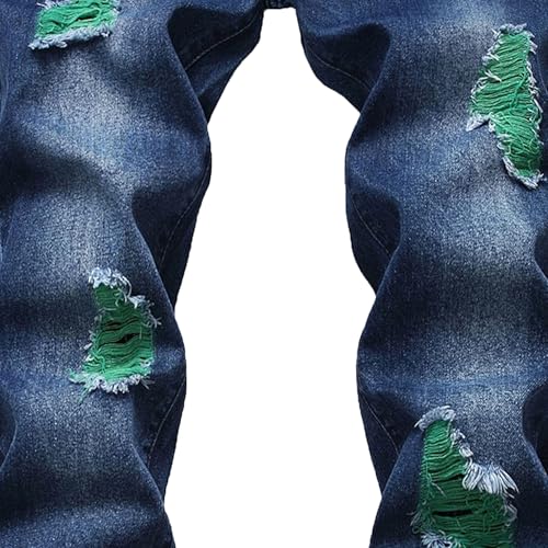 Men Jeans Slim Fit Mens Straight Leg Jeans Mens Ripped Jean Fashion Distressed Comfort Waist Pants4