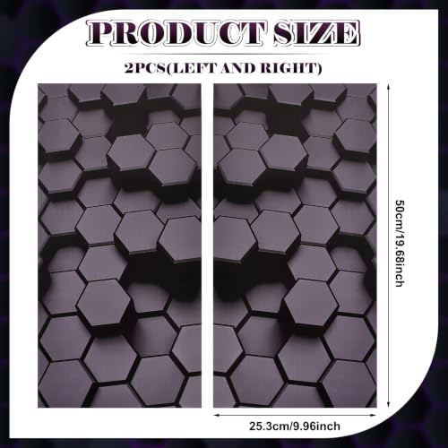 Image of JSCARLIFE Skull Car B-Pillar Sticker, HD Printed PVC Waterproof Car Decals, Car Stickers Vinyl Self-Adhesive Side Strip Decal Cool Stickers (Honeycomb Style 11)