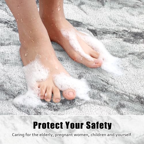 Image of Square Shower Mat Non Slip: 24x24 Inch Shower mats for Inside Shower with Drain Hole in Middle, Super Soft PVC Loofah Massage Shower Floor Mat, Anti Slip Shower Stall Mat, Quick Drying