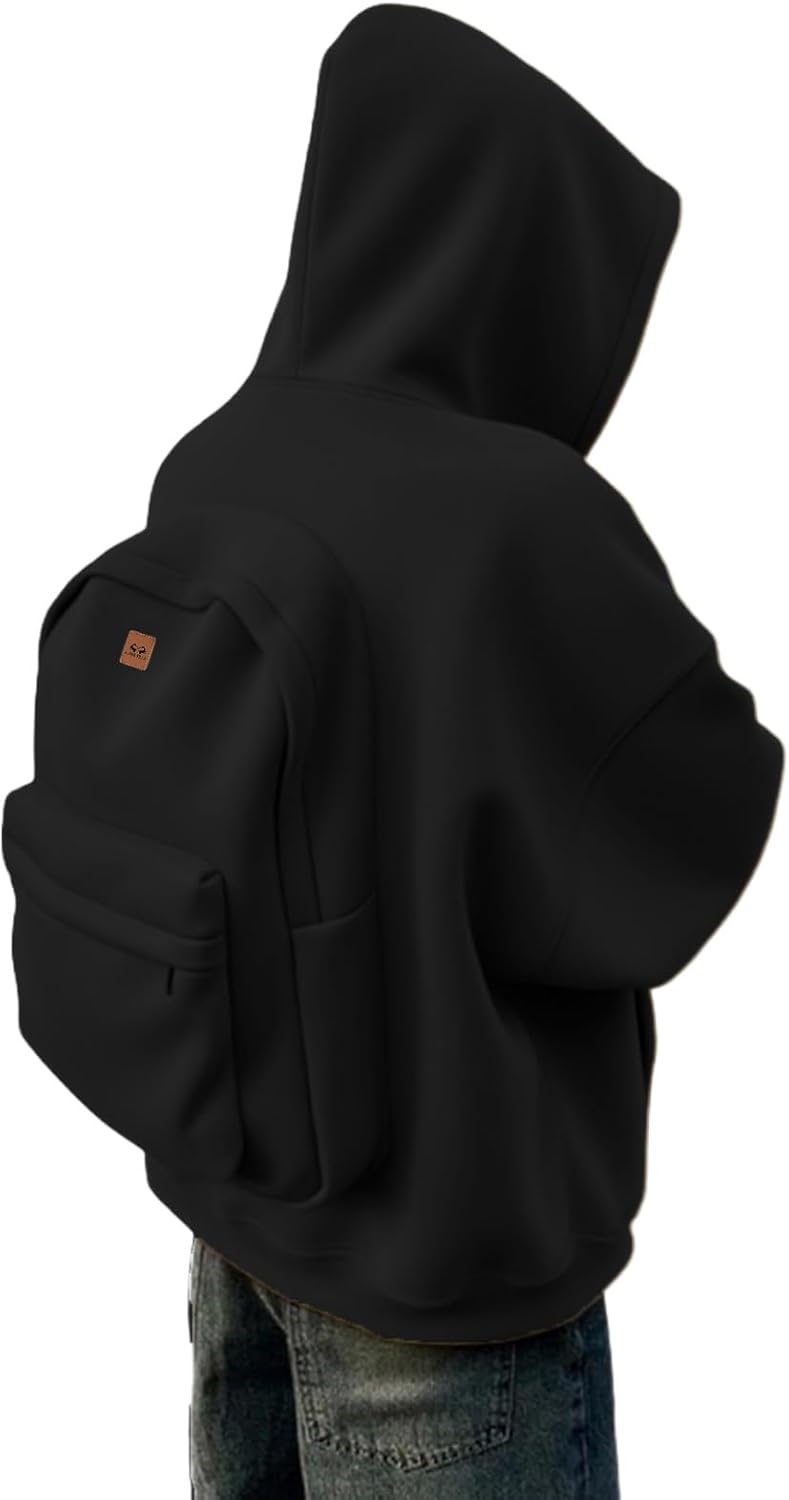 Women's Mens Backpack Hoodie Full Zipper Long Sleeve Creative Hoodies Casual Travel Hooded Sweatshirts with Backpack - Image 8