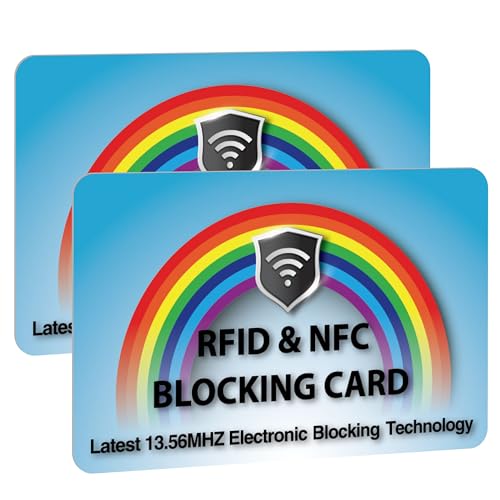 SaiTech IT 2 PK RFID Blocking Cards Protect Your Entire Wallet, Purse, and Cards from NFC Contactless Theft Wallet for Men & Women (Rainbow)