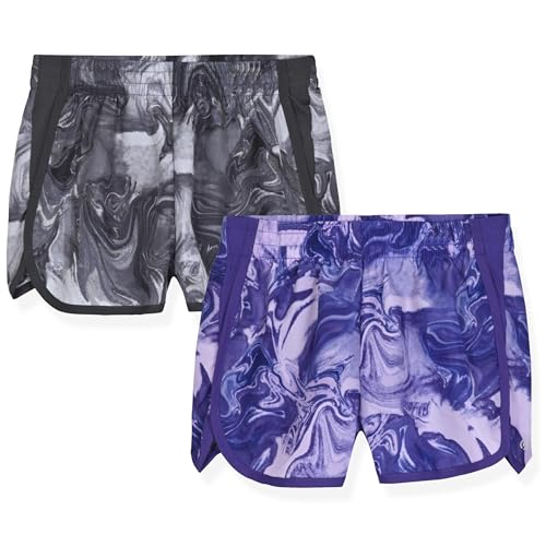 C9 Champion Girls 2 Woven Running Shorts Gray-Purple
