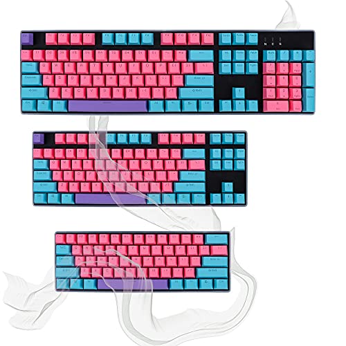 Image of Keycaps 60 Percent 104 Backlit PBT Key Cap Set for 60% Gaming Keyboard MX Switches(Ahri)