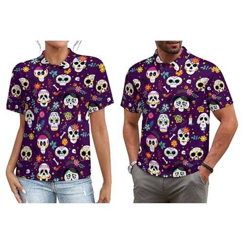 Mexican Skull Matching Golf Shirts