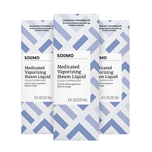Amazon Brand - Solimo Medicated Vaporizing Steam Liquid Cough Suppressant, 8 Fluid Ounce