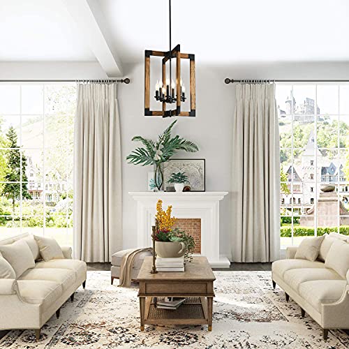 8 Light Farmhouse chnadelier for Bedroom, Wood Chandelier with Oil Rubbed Bronze Finish, Rustic Light Fixtures for Dining Room, Living Room and Foyer - Image 5