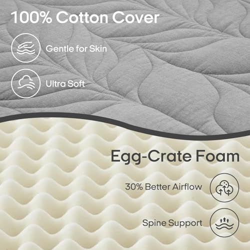 Image of ZonLi Japanese Floor Mattress Futon Mattress King Size, 4 inch Thicken Roll Up Tatami Mat 100% Cotton Washable Cover, Portable & Foldable Floor Bed Mattress for Sleeping, Dormitory, Adult, Grey