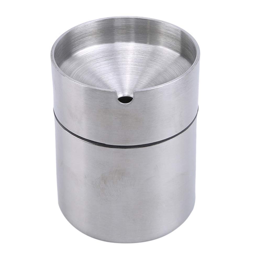 Oasisgalore Stainless Steel Ashtray with Lid, Outdoor Indoor Car Ashtray with Lid Smell Proof, Windproof Auto Ashtrays for Cigarettes, 304 Metal Ash Trays Holder for Smokers Car Home Silver S