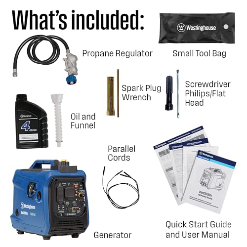 Westinghouse 2550 Peak Watt Super Quiet & Lightweight Portable Inverter Generator, RV Ready 30A Outlet, Gas and Propane Powered, CO Sensor, Parallel Capable, Long Run Time - Image 3