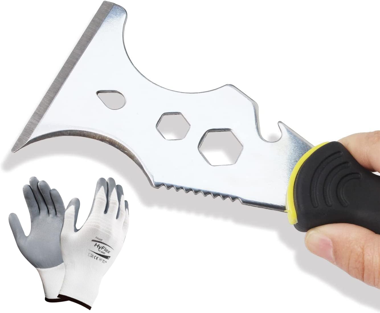 BUILDINGSHOP (16 In 1 Tool) (With Cut Resistance Gloves) Wall Putty Blade For Acrylic Wall Putty, Paint Remover for Wood, Putty Knife for Wall Paint Remover, Scraper For Painting (B0CJ71DRS5) Amazon Price History, Amazon Price Tracker