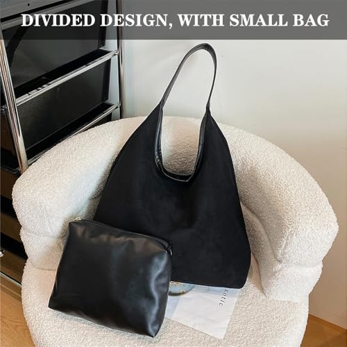 Image of Suede Hobo Bag for Women - Brown Retro Slouchy Purse - 2025 Upgrade New Fall Collection