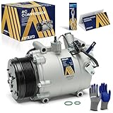 AISIN ACCH-00040 Air Conditioner AC Compressor - Compatible with Honda CR-V 2007-2011 2.4L, Acura RDX 2007-2012 2.3L - with 7-Pulley Groove, with Clutch