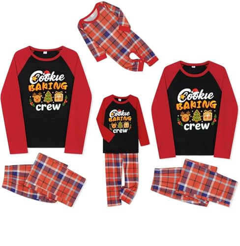 BIRW 2026 men Size S Cookie Baking Family Christmas Pajamas Matching Sets Xmas Pjs for Womens Mens Holiday Home Sleepwear Set Jammies