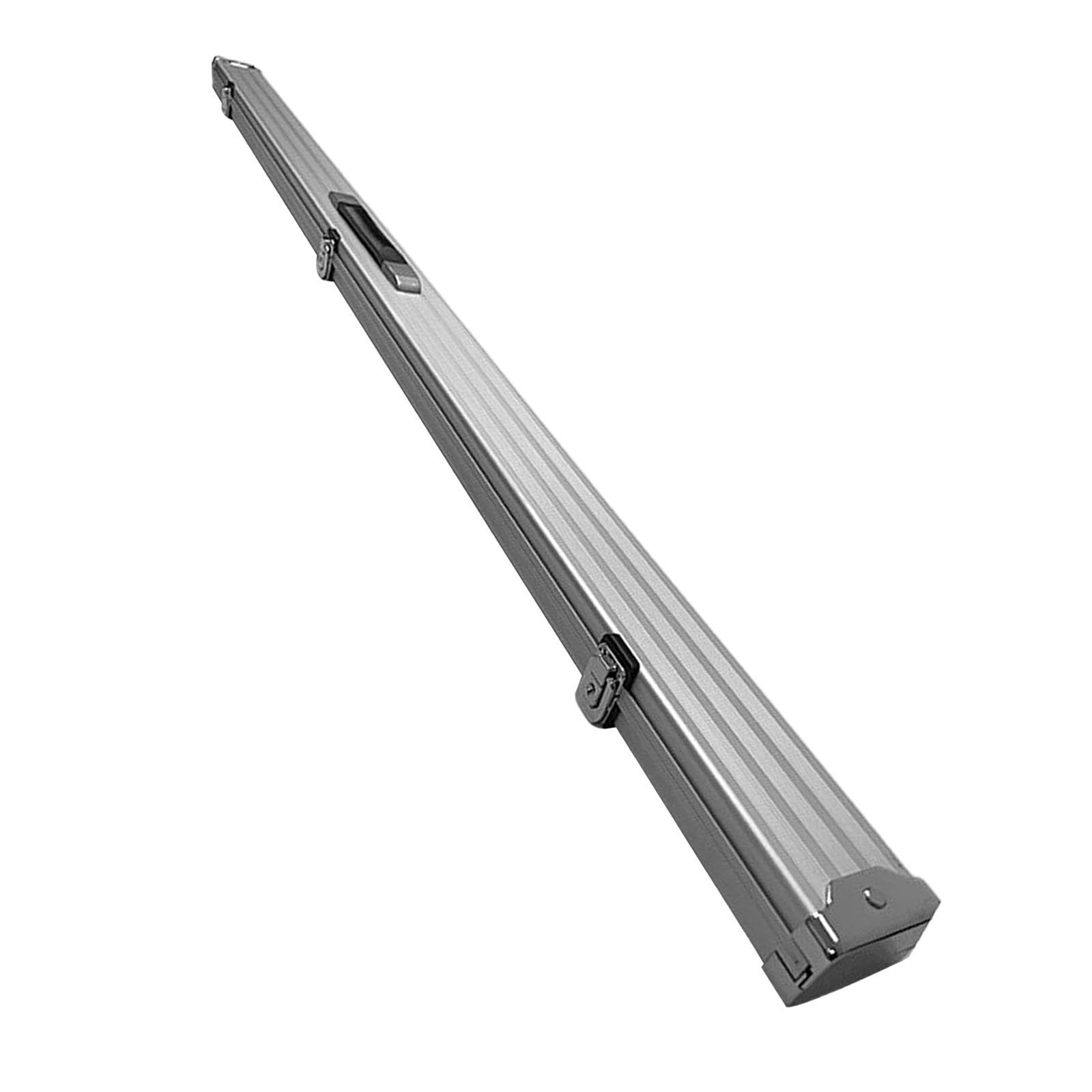 QUXVUIS Portable Pool Snooker Billiards Rod Carrying Box Storage Organizer For Professional Club Cues EASY TO CARRYThere Are 2 Slots Inside Black Interior, Silver, 152x7x5cm