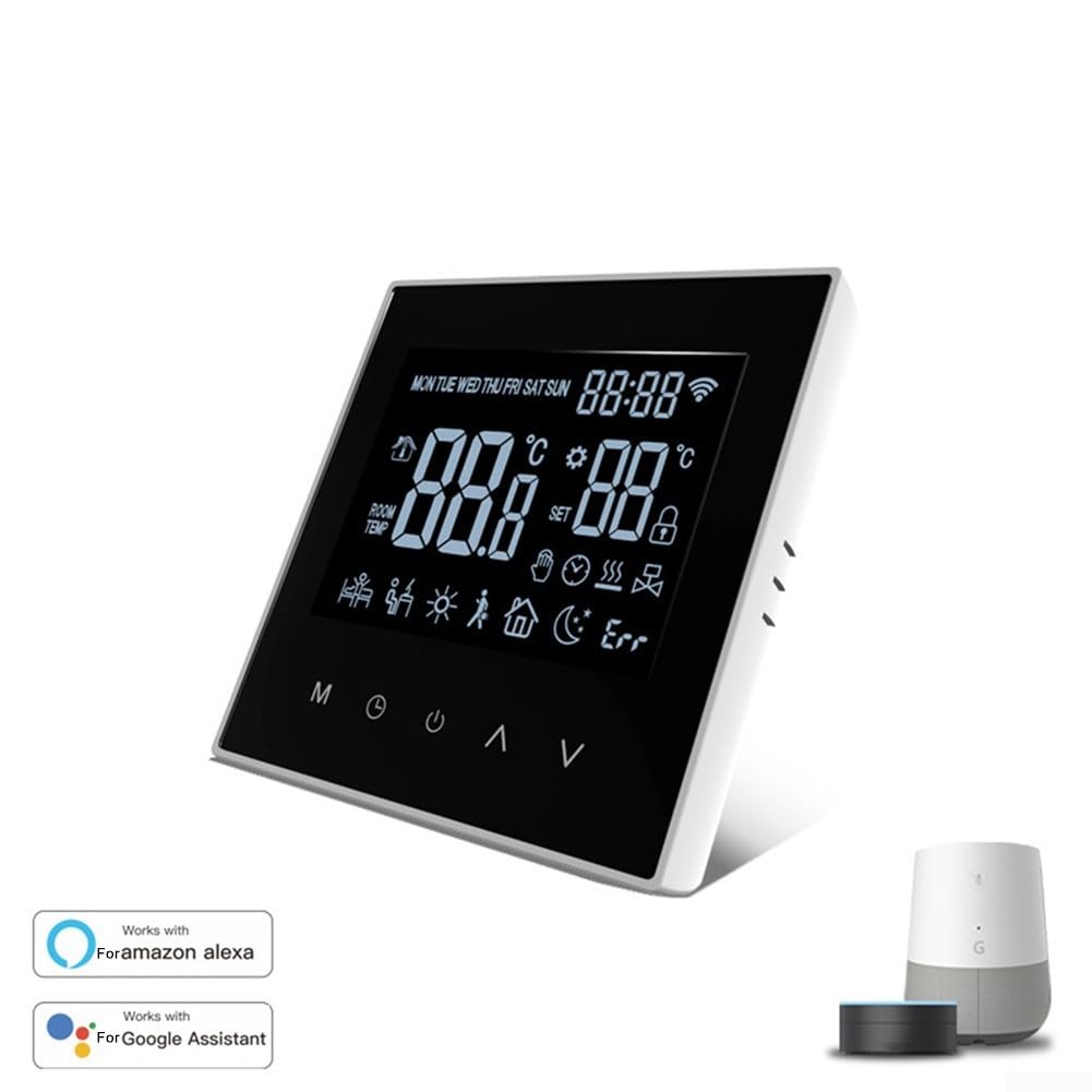 Termostato programmabile intelligente con controllo tramite app per sistema di riscaldamento dell'acqua, regolatore di temperatura digitale ad alta efficienza energetica con display LCD, programma