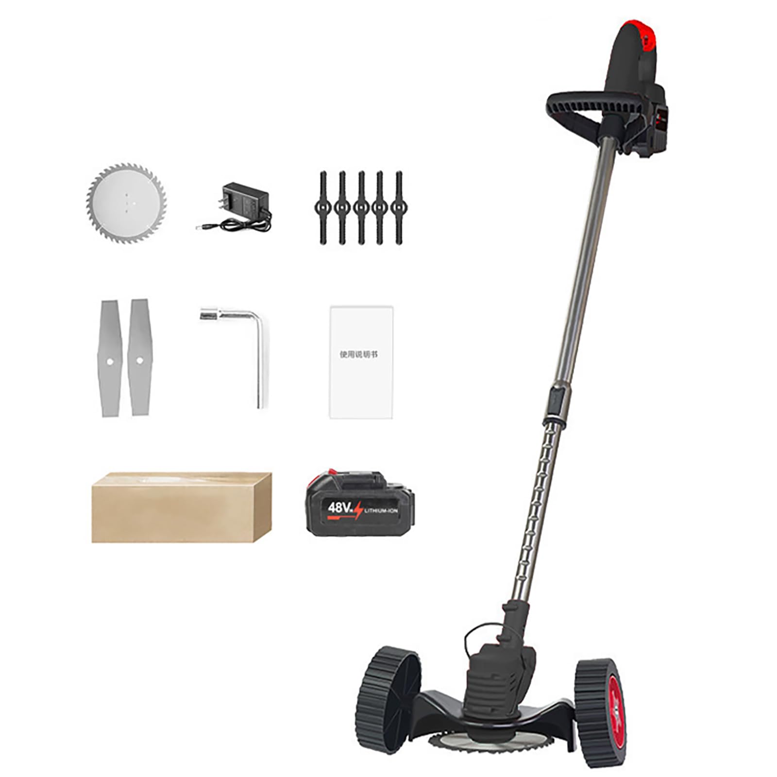 Tosaerba Portatile al Litio per Uso Domestico, decespugliatore da Giardino Multifunzionale Ricaricabile, Strumento da Taglio da Giardino 3 in 1, tagliaerba a Batteria,I