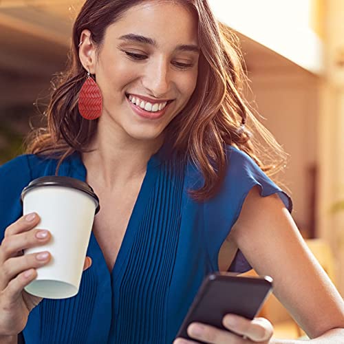 Stainless Steel 25 Pairs Faux Leather Earrings Teardrop Dangle Earrings Lightweight Leaf Earrings For Valentine's Day (Beautiful Style) #TOP3