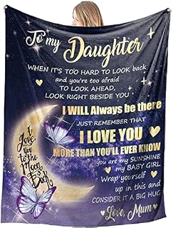 Vetbuosa Daughter Gifts from Mum - Fleece Blanket Hug to My Daughter, Daughter Birthday Gifts, Gifts for Daughter Blanket, Wedding Gifts for Daughter, Throw Blanket 152x127cm
