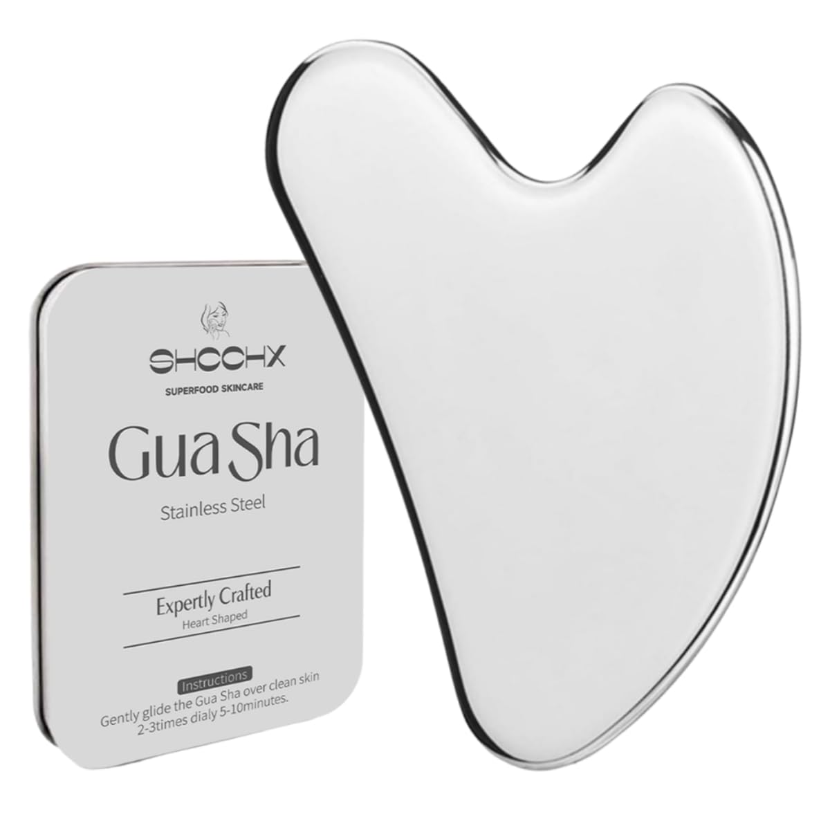 Edelstahl Gua Sha Facial Tools, Haut Massage für Gesicht Körper Augen Hals Herz, Hautpflege Geschenk