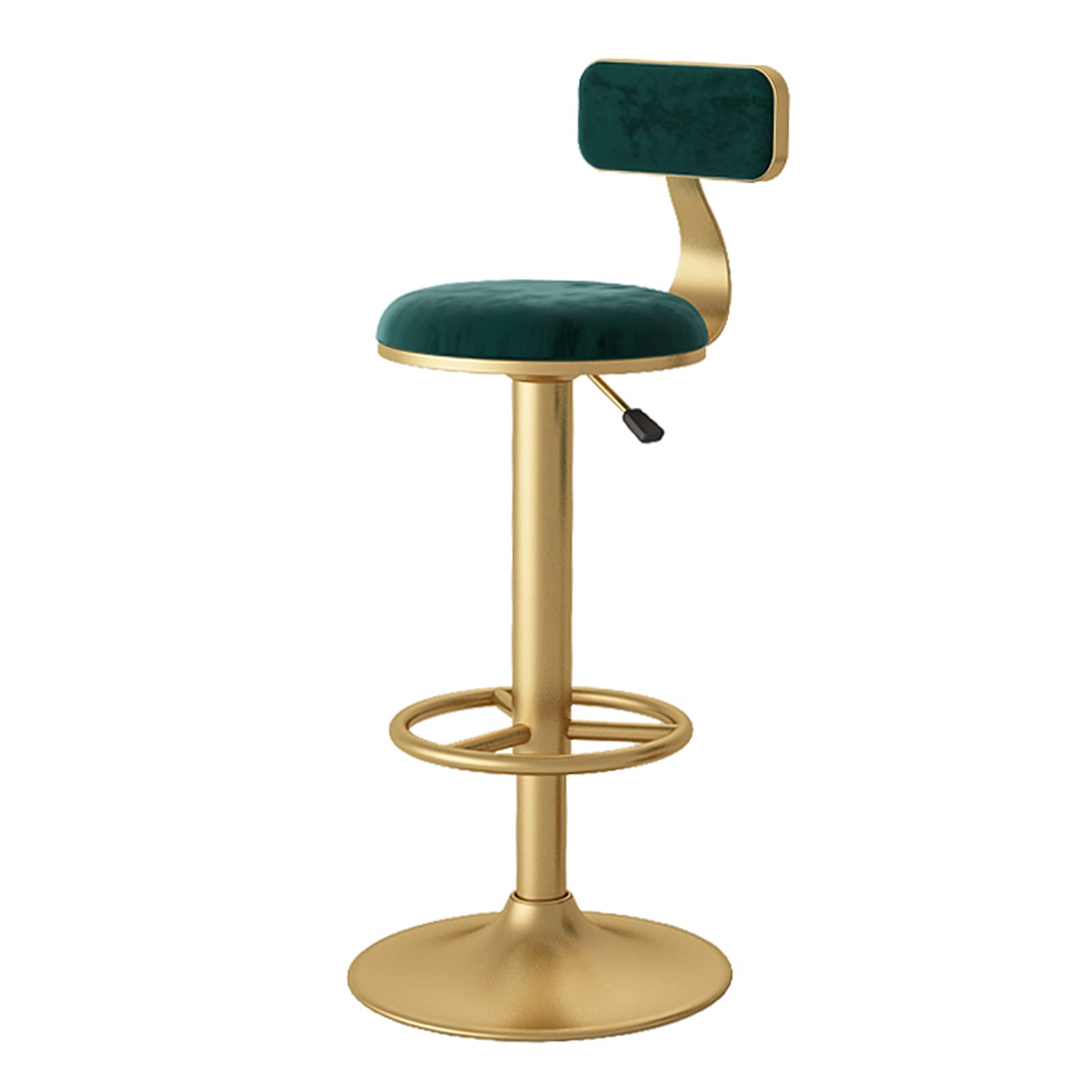 Tabouret de bar pivotant et réglable en velours avec dossier pour cuisine