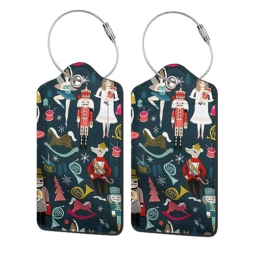 Étiquette de bagage casse-noisette premium en cuir PU et boucle acier inoxydable
