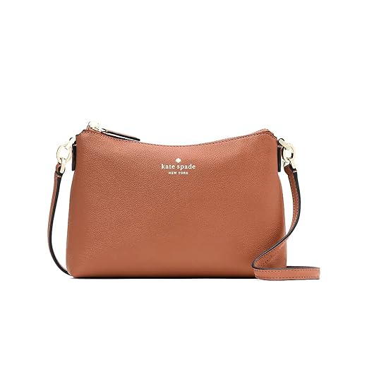 Kate Spade Bailey Textured Leather Crossbody Bag Purse Handbag, Warm Gingerbread