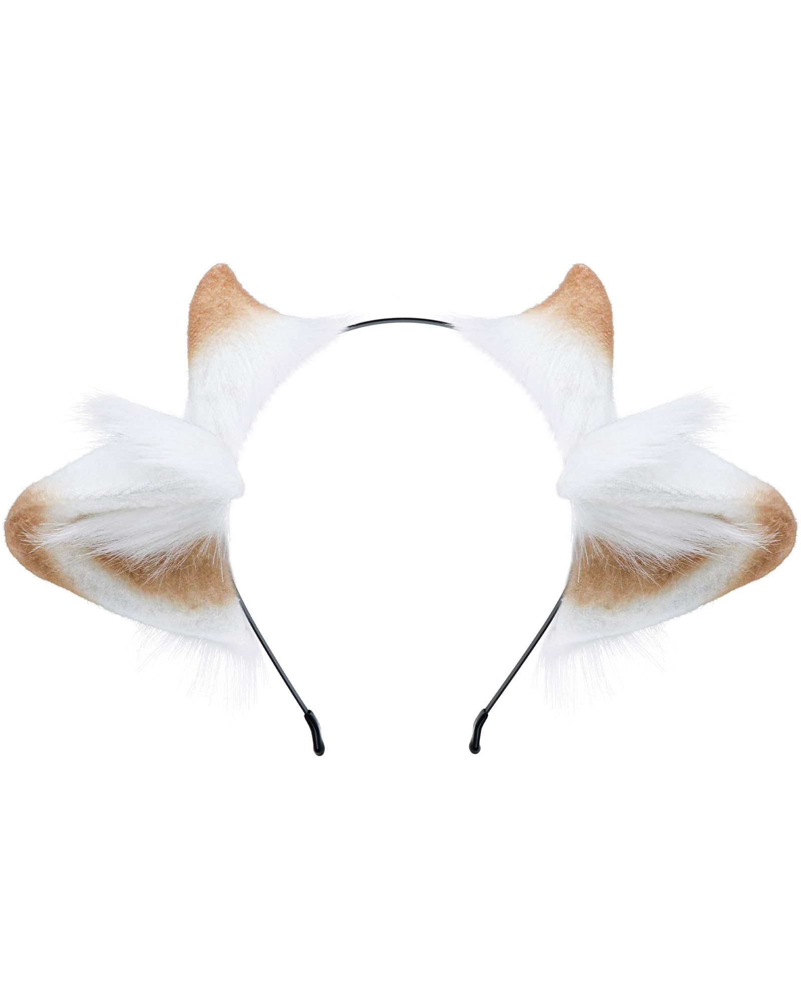 ZFKJERS Cosplay Furry Lamb Ears Headband Soft Animal Ear Hair Accessory for Halloween (Light Camel)