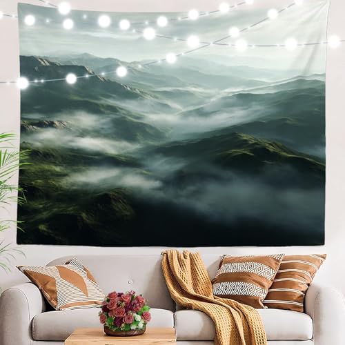 Tapisserie de beaute naturelle grand format suspendue en polyester fluide haut de gamme