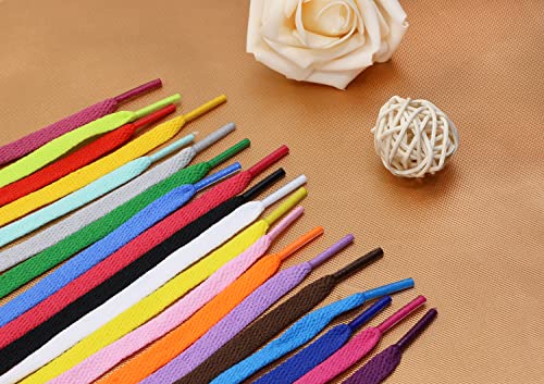 Tupalizy 20 Colors Laces for Sneakers, Flat Shoe Strings for Athletic Running, Gym, Golf Shoes, Boots - 33Inch, 20 Pairs4