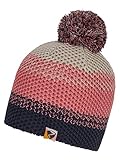 802166 Ziener Unisex Kinder Ishi Bommel M tze gestrickt Fleece Futter dreifarbig, pink vanilla, S EU