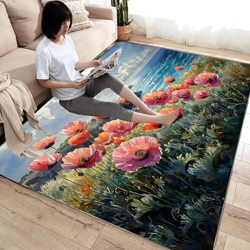 Tapis de salon ocean lavable en machine antiderapant