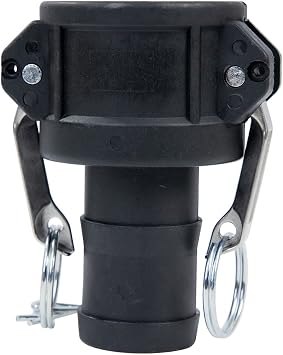 1 PC Polypropylene Camlock Fittings 1 1/2 Cam lock Hose Fittings Standard Type C 1-1/2" Female Coupler x 1-1/2" Hose End With Camlock Gasket Inside Camlock Fittings Poly