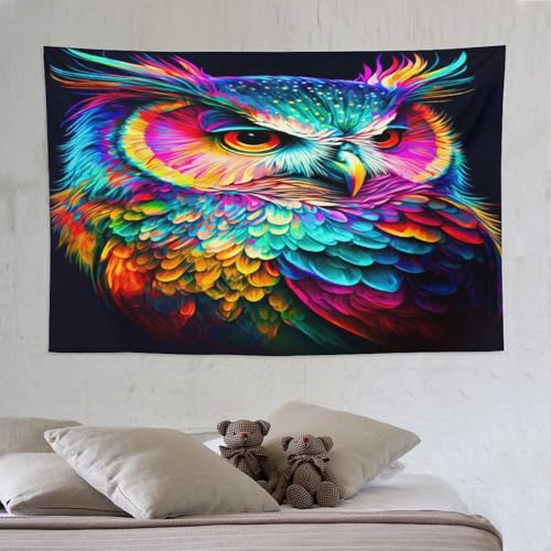 Tenture murale hibou en tissu pour creer une ambiance cosy dans la chambre d'enfant
