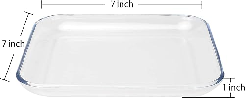 Vista 2 de FOYO Platos de tostado, platos cuadrados transparentes de vidrio templado para ensalada de postre de 7 pulgadas, juego de 3